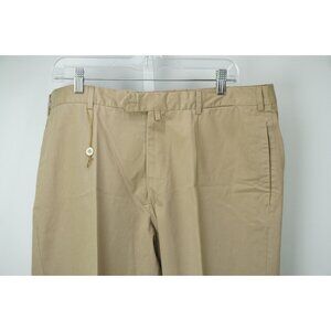 Luigi Borrelli Brown Khaki 100% Cotton Pants Sz 56 NEW
